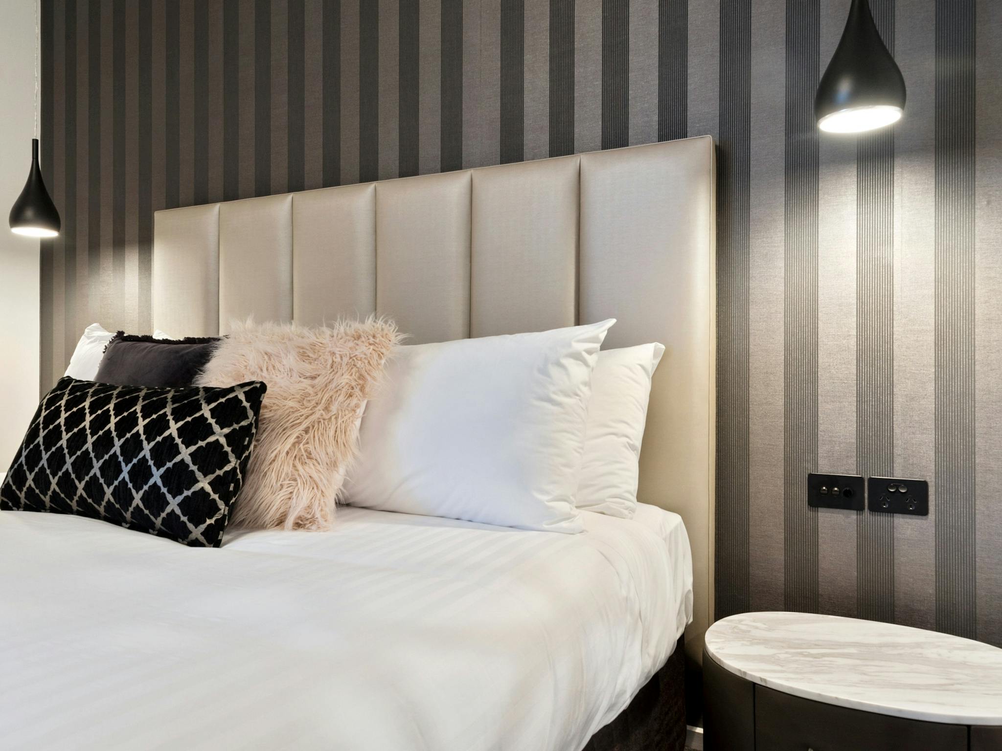 The Gateway's Studio Spa Apartment offers a king size bed and stylish, cosy appointments