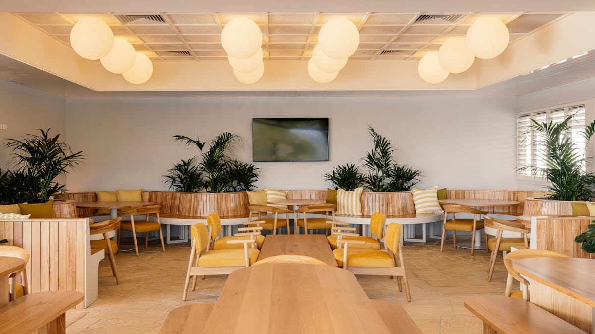 Upper Deck indoor dining booths