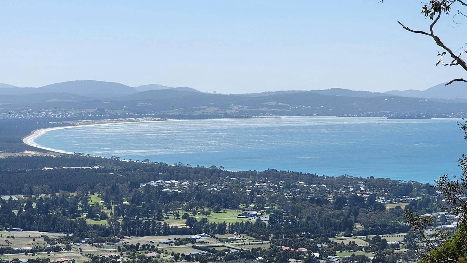 Beautiful views towards Hobart and Seven Mile Beach