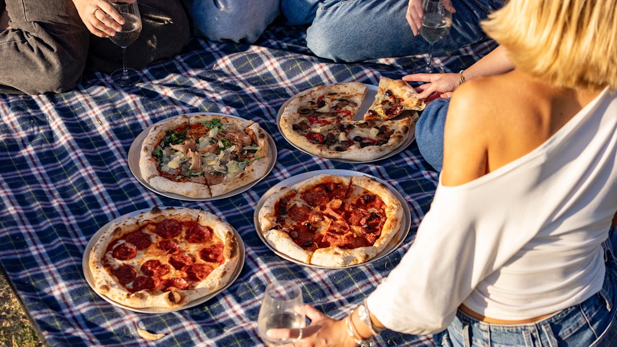 A selection of wood fired pizzas that they hand make and cook