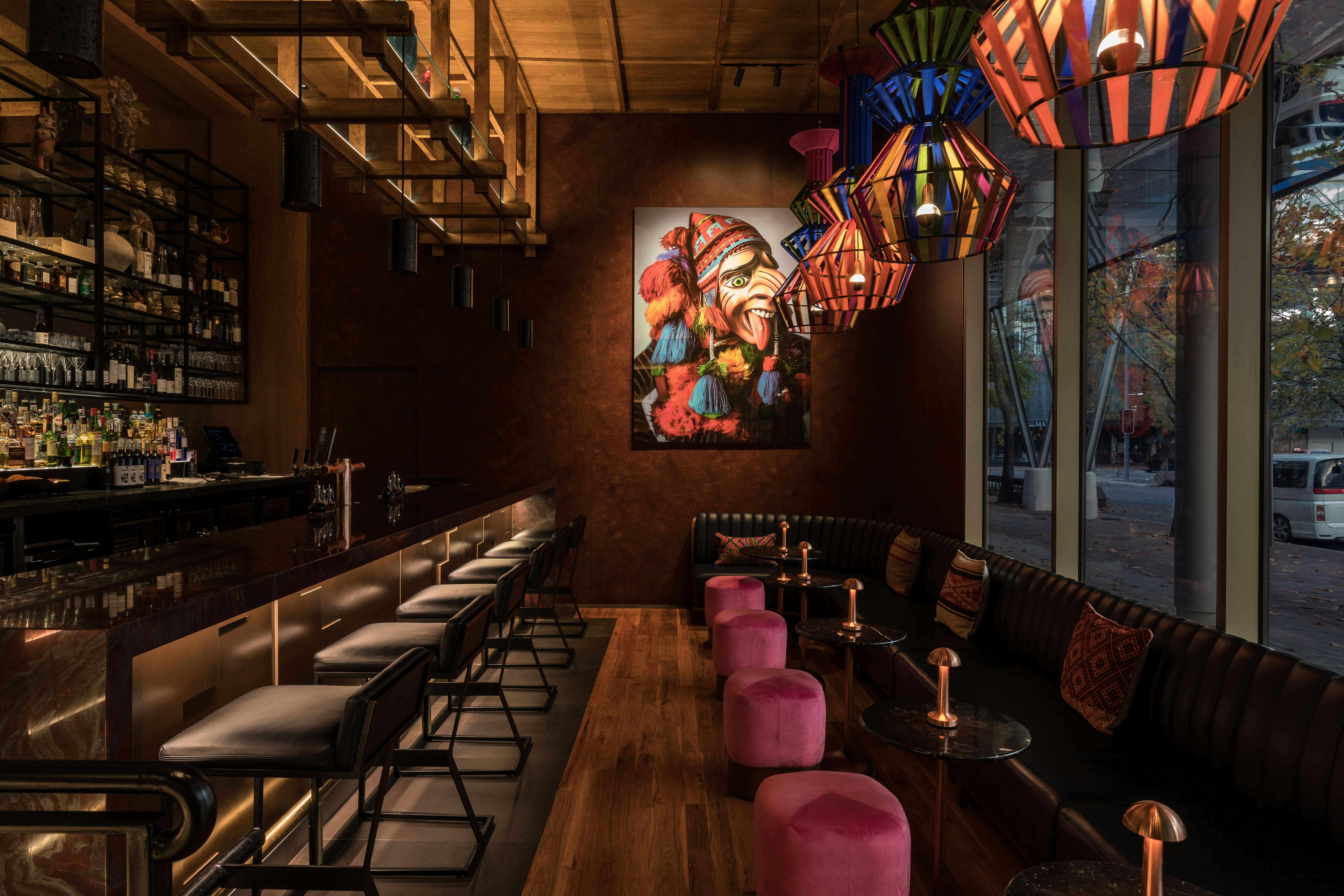 Artwork at the Inka bar area overlooking Bunda St in Canberra