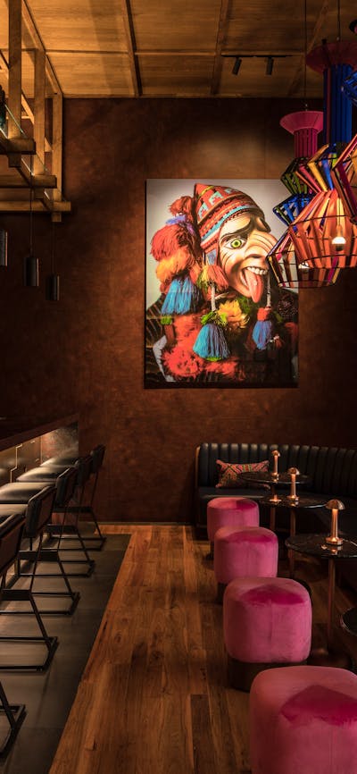 Artwork at the Inka bar area overlooking Bunda St in Canberra