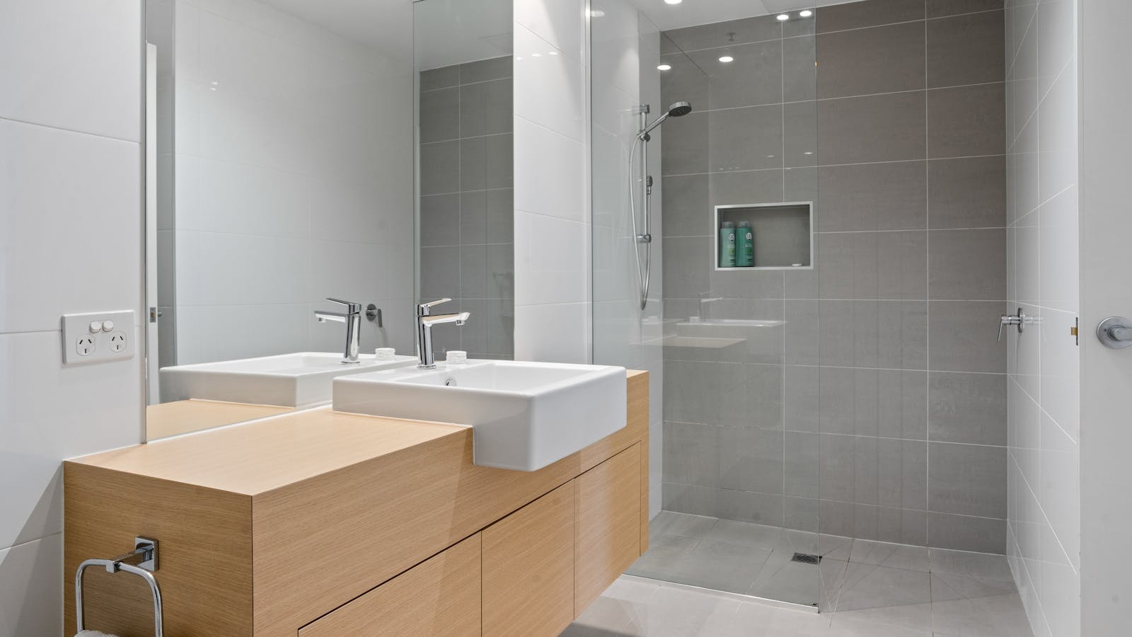 Spacious bathrooms with walk in showers