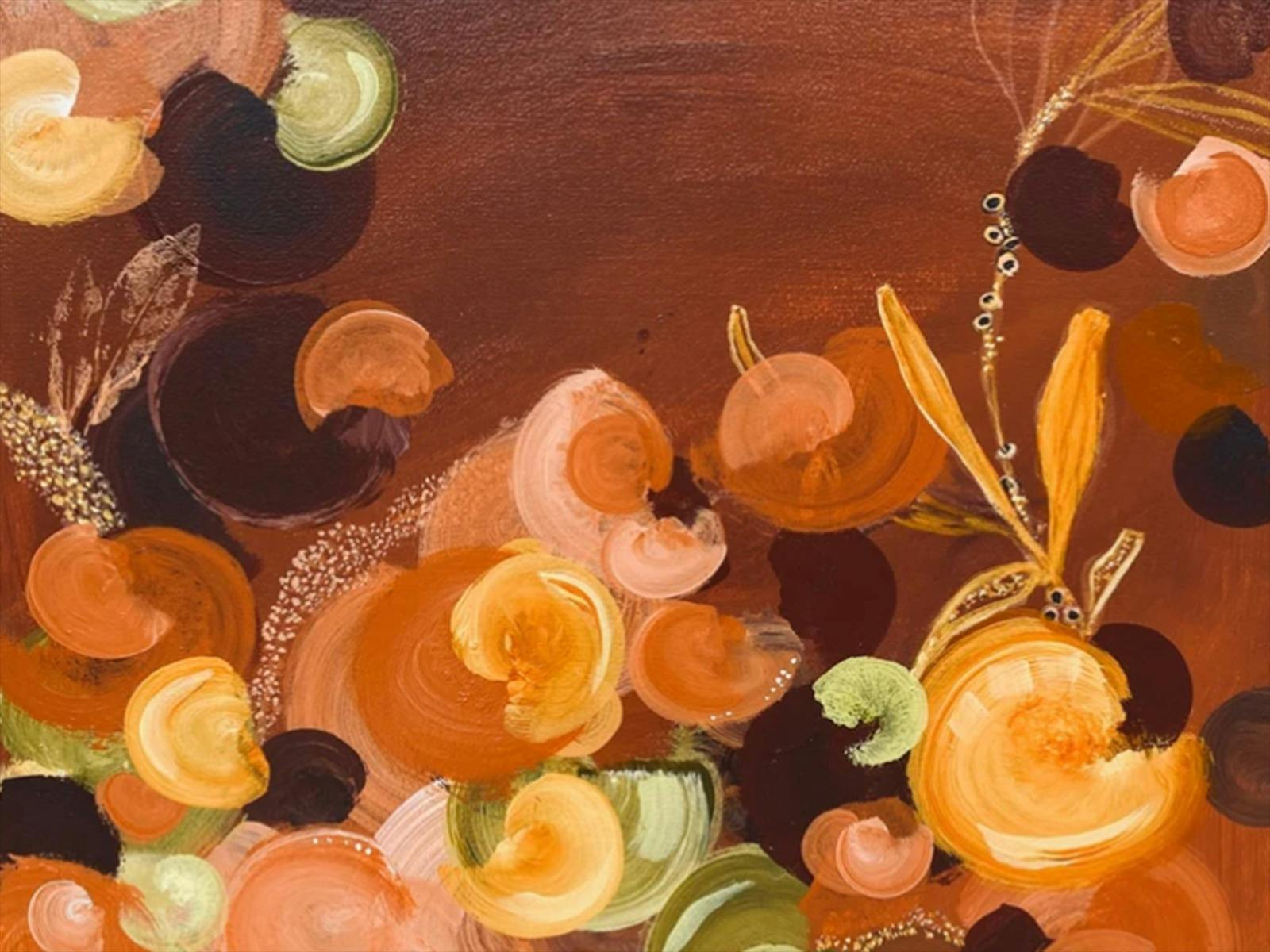 Burnt orange colours circles abstract