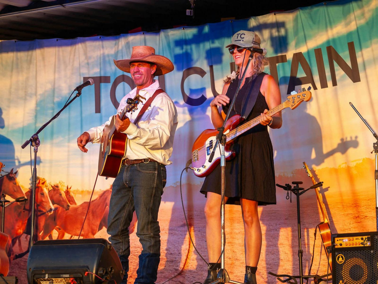 Tom Curtain and Melissa Fraser on stage