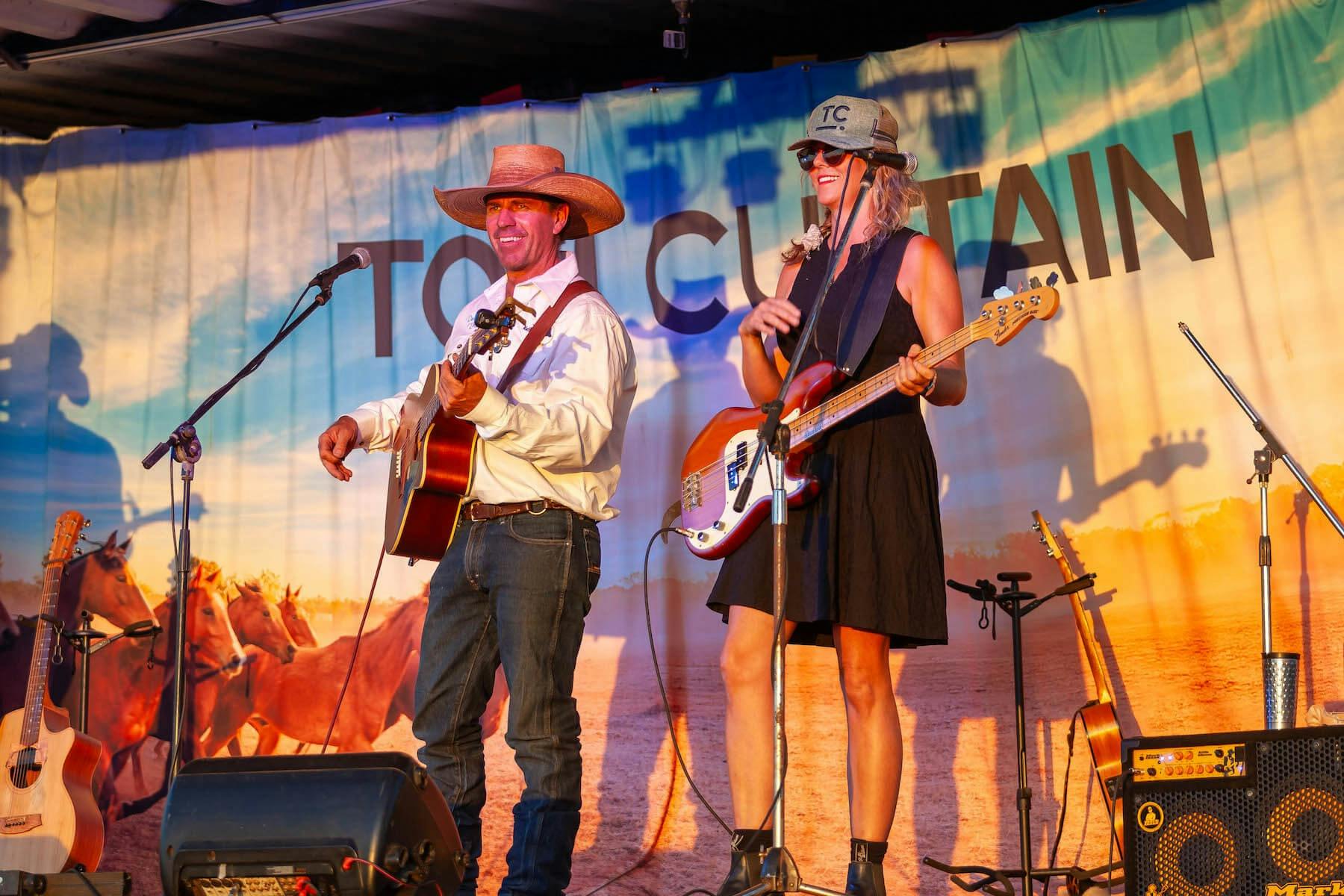 Tom Curtain and Melissa Fraser on stage