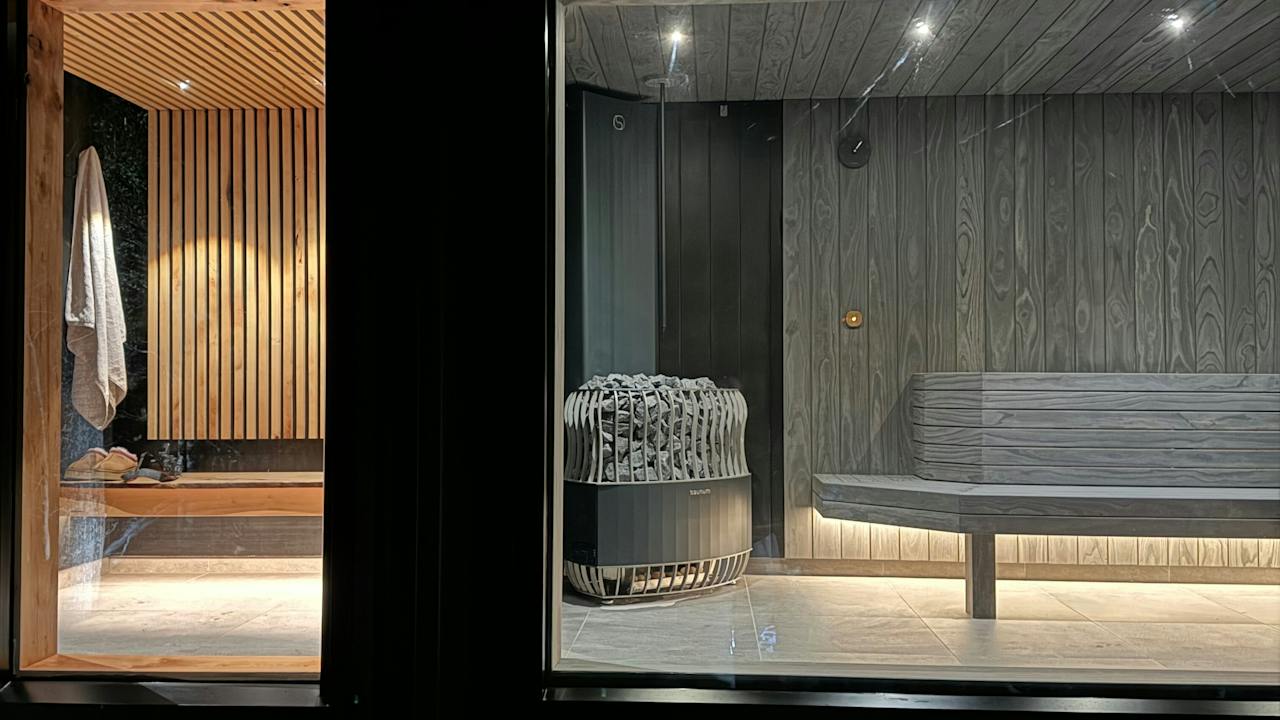 Sauna at night