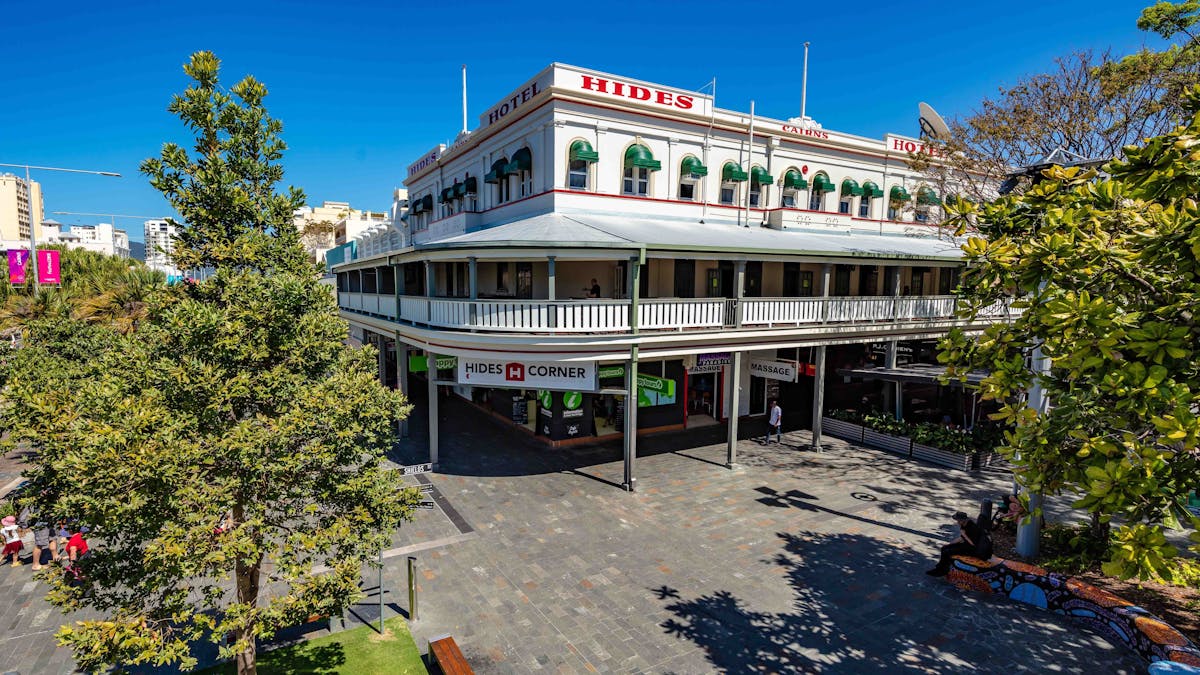 Hides Hotel external view - Corner of Lake and Shields Streets