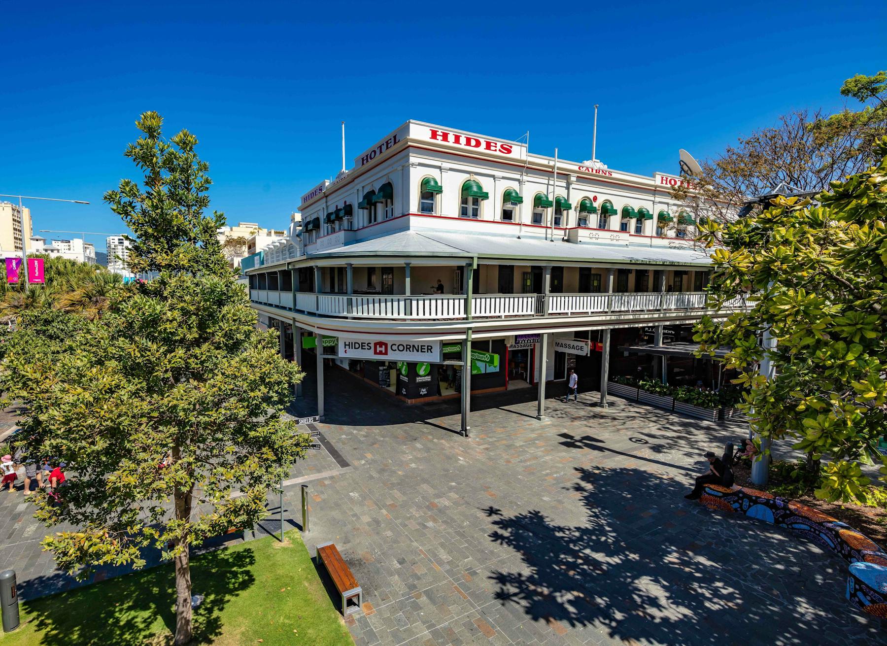 Hides Hotel external view - Corner of Lake and Shields Streets