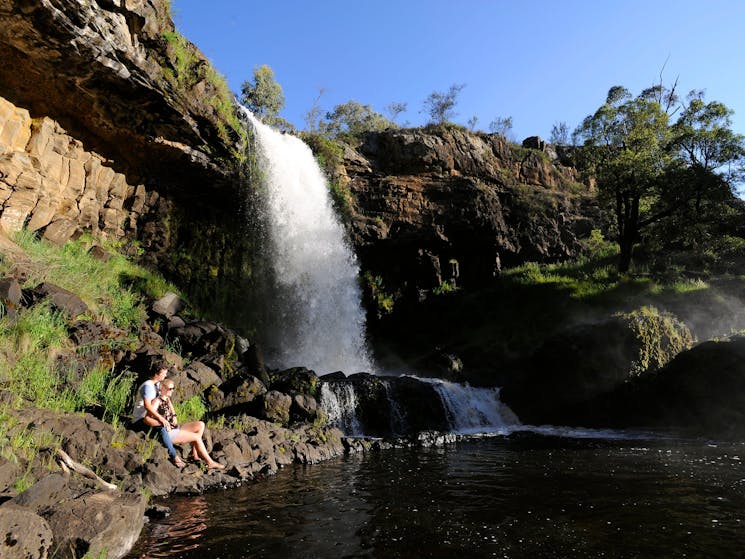 A young couple at Paddys River Falls