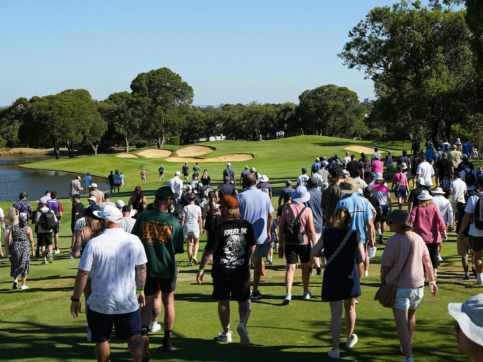 Fans Walking Fairway