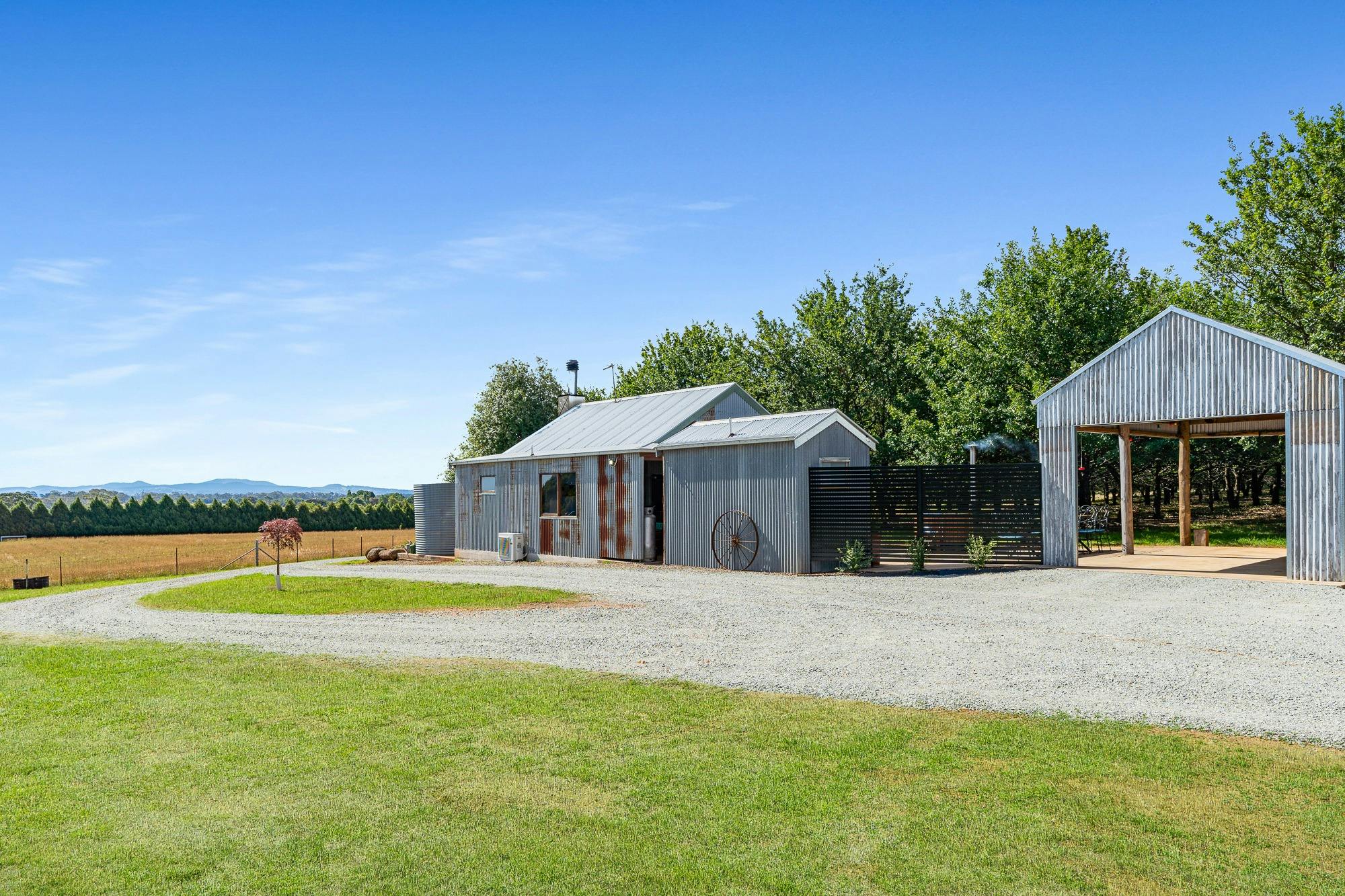 The Shack is a rustic tin shed on the outside, making it truly look like a shack.