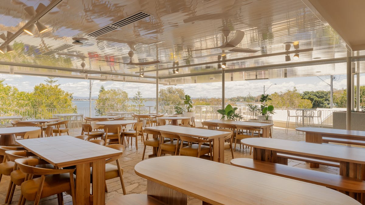 Upper Deck indoor dining booths