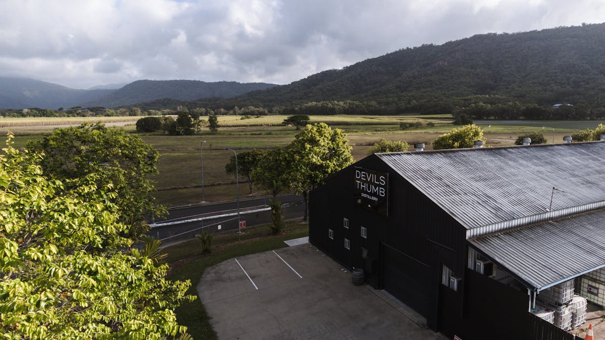 View of distillery