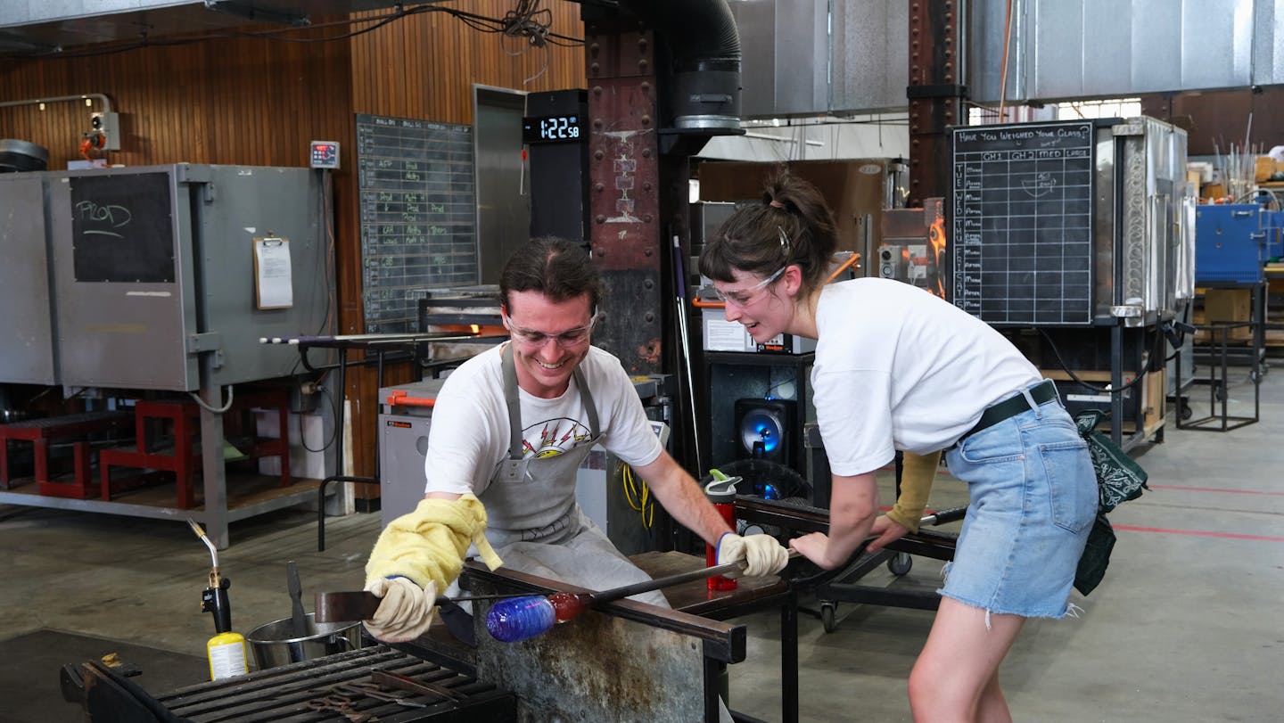 Glass blowing experience at Canberra Glassworks