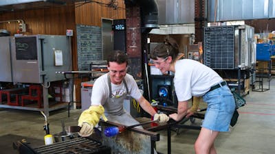 Glass blowing experience at Canberra Glassworks