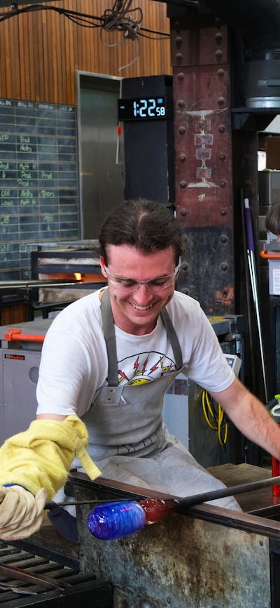 Glass blowing experience at Canberra Glassworks