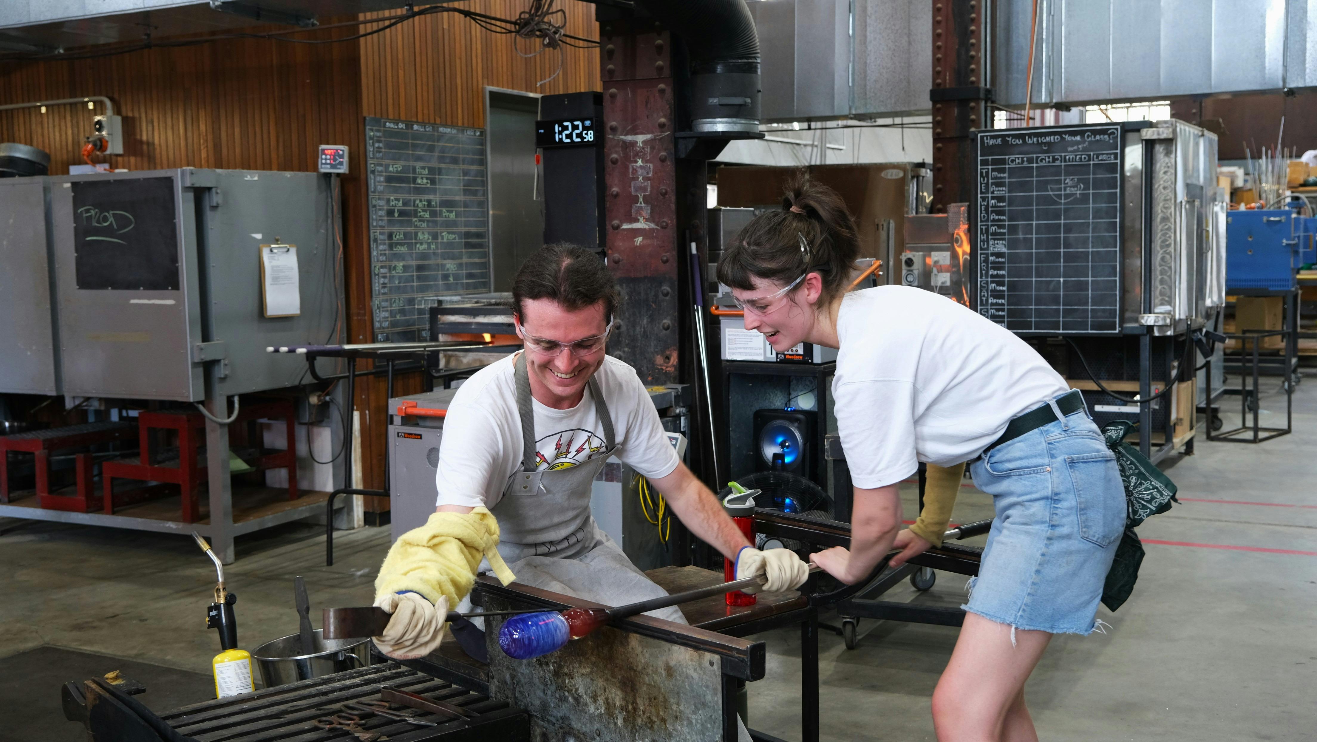 Glass blowing experience at Canberra Glassworks
