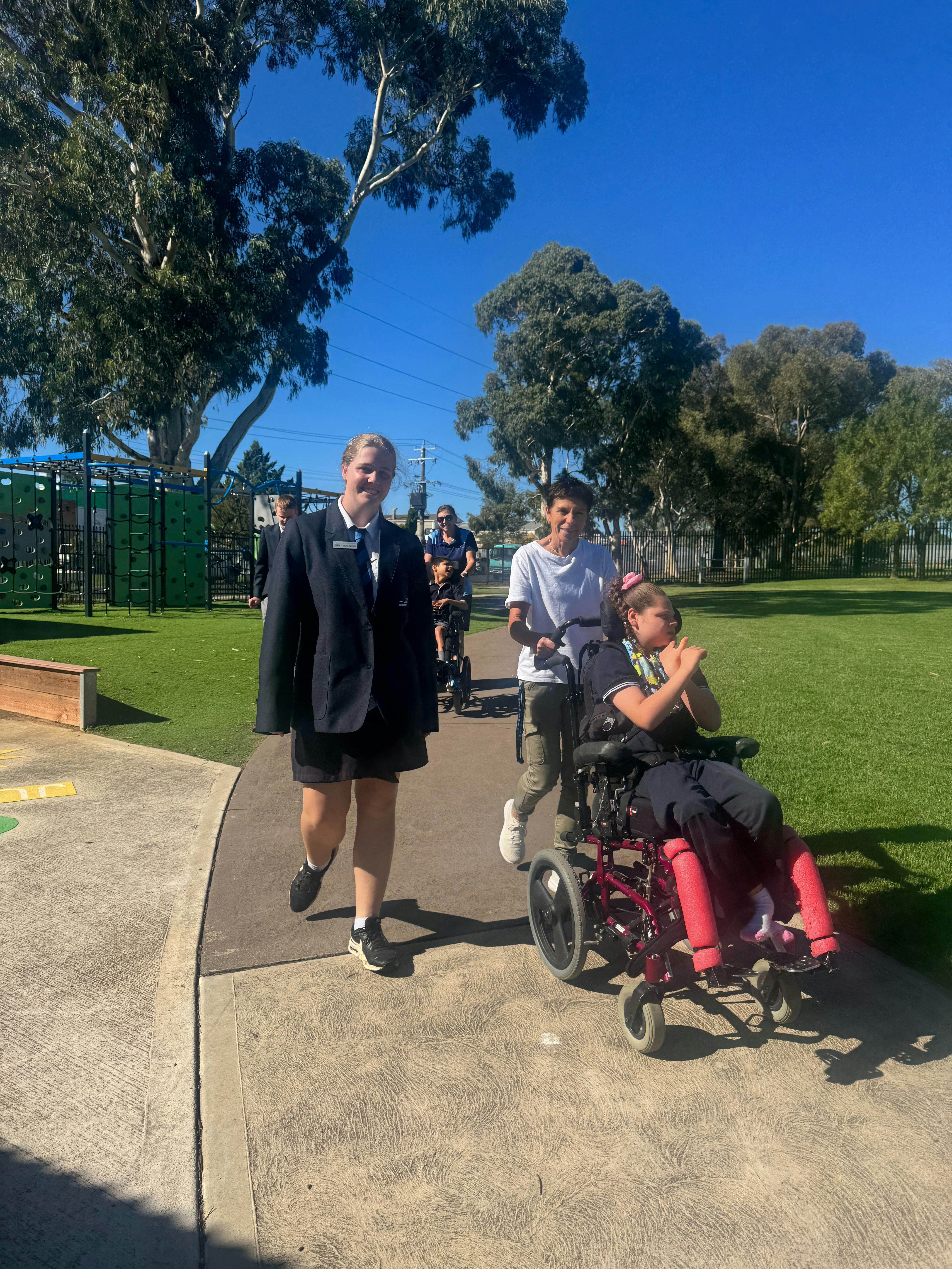 Students walking