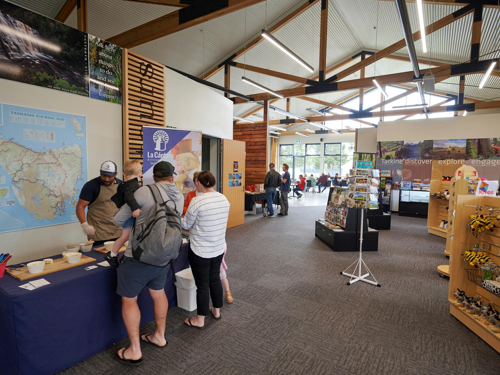 The Duck Pavillions is a large barn-style building featuring timbers sourced locally.