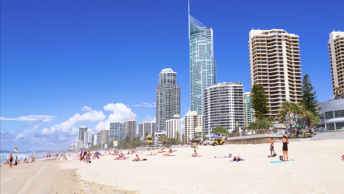 People on Surfers Paradise Beach
