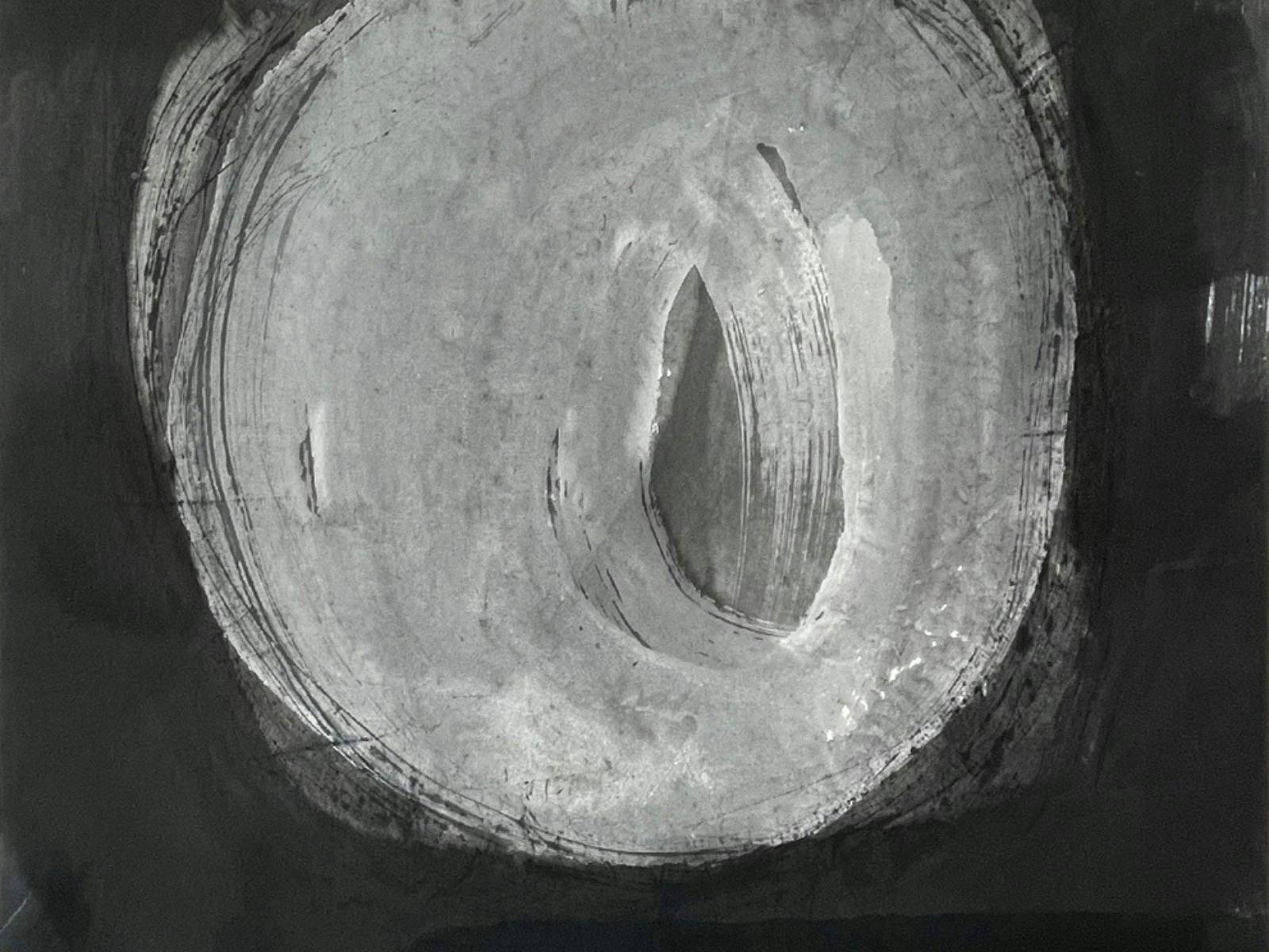 Sumi ink on paper mounted to birch panel