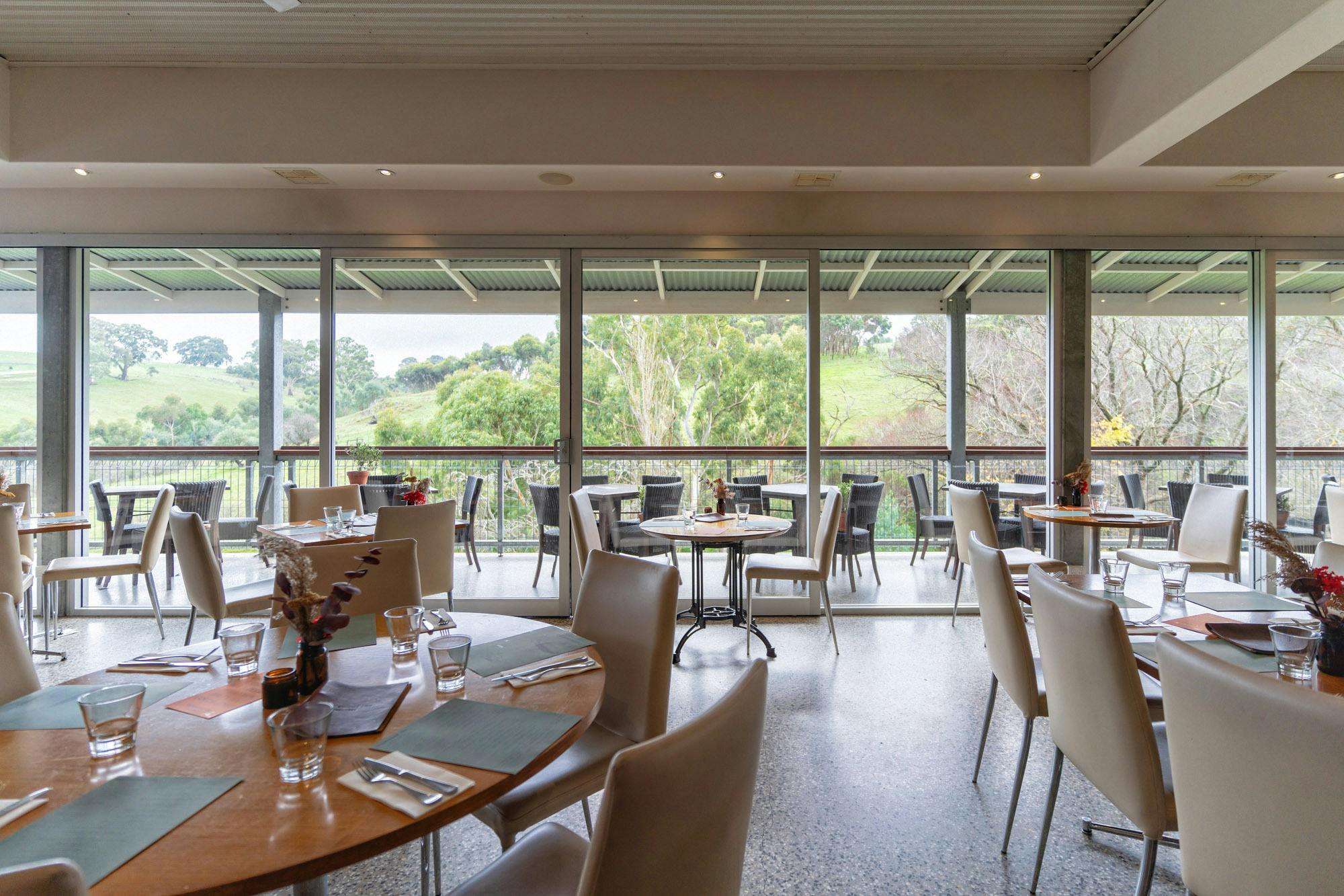 Restaurant with views of the Adelaide Hills