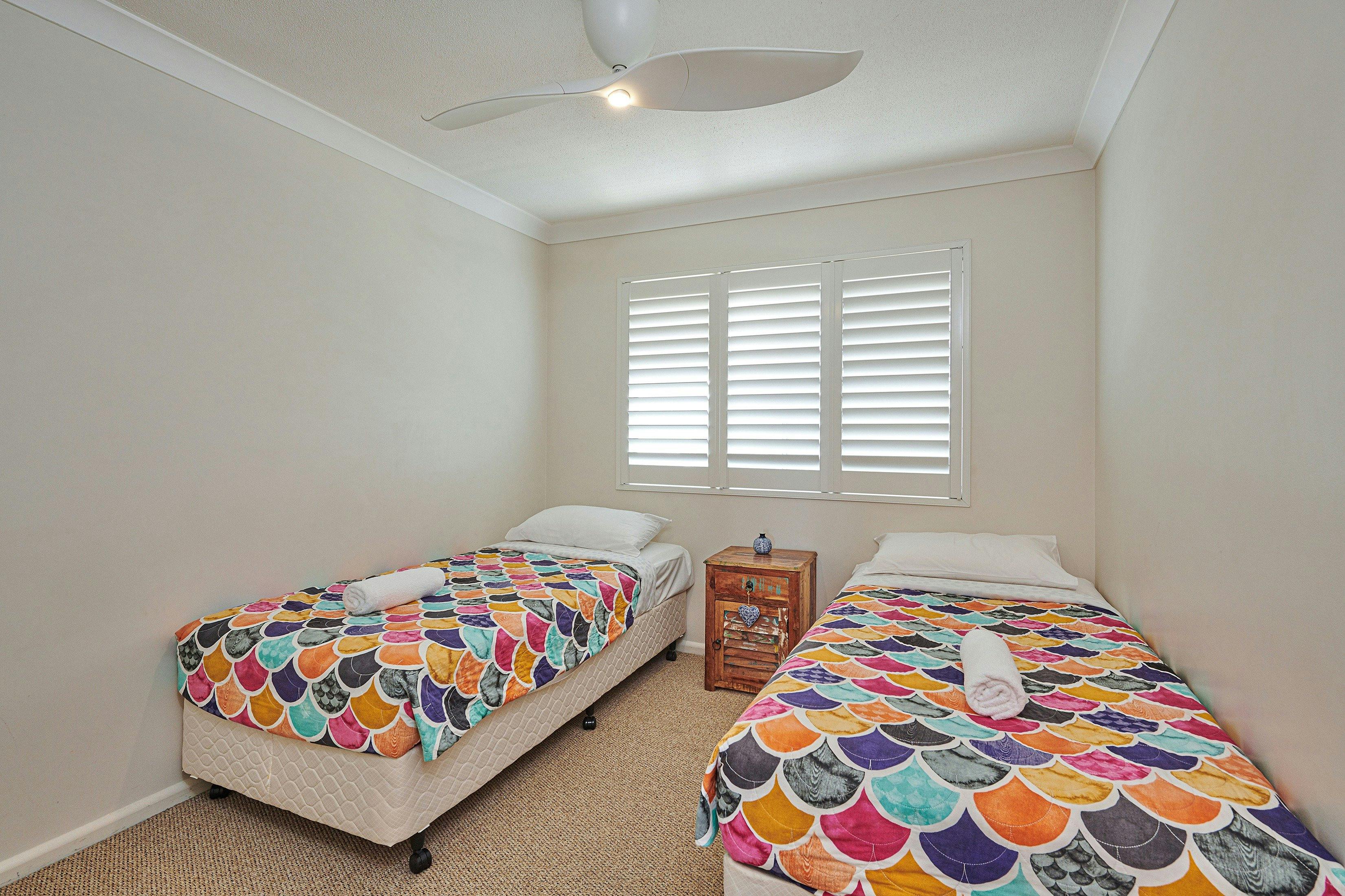 An example of twin beds at Diamond Beach Resort, Cabarita Beach Tweed, NSW