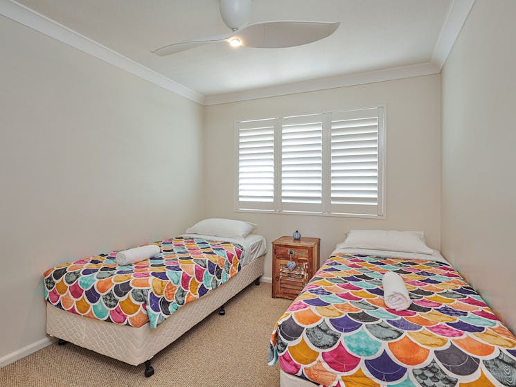 An example of twin beds at Diamond Beach Resort, Cabarita Beach Tweed, NSW