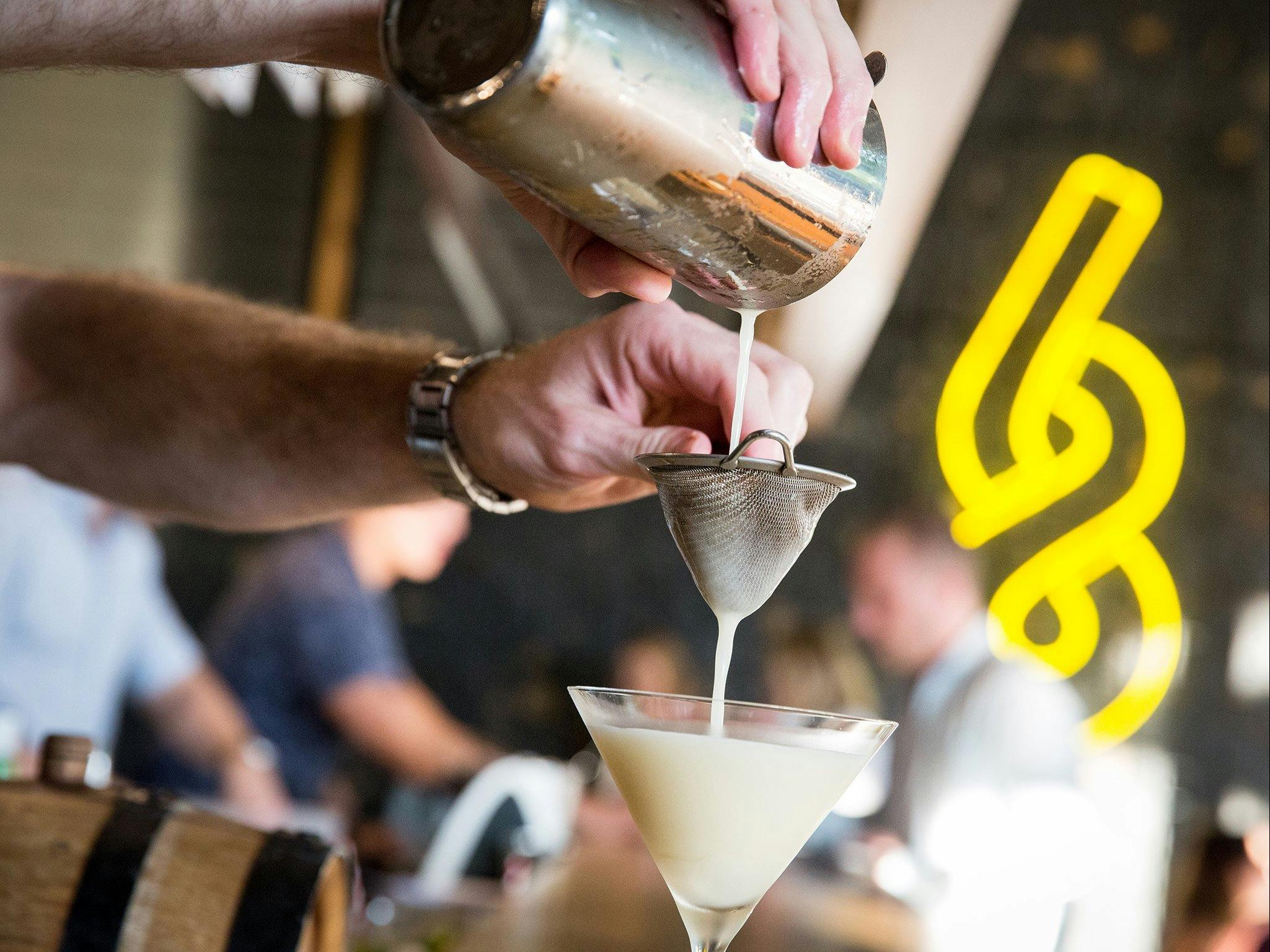 Cocktail being poured