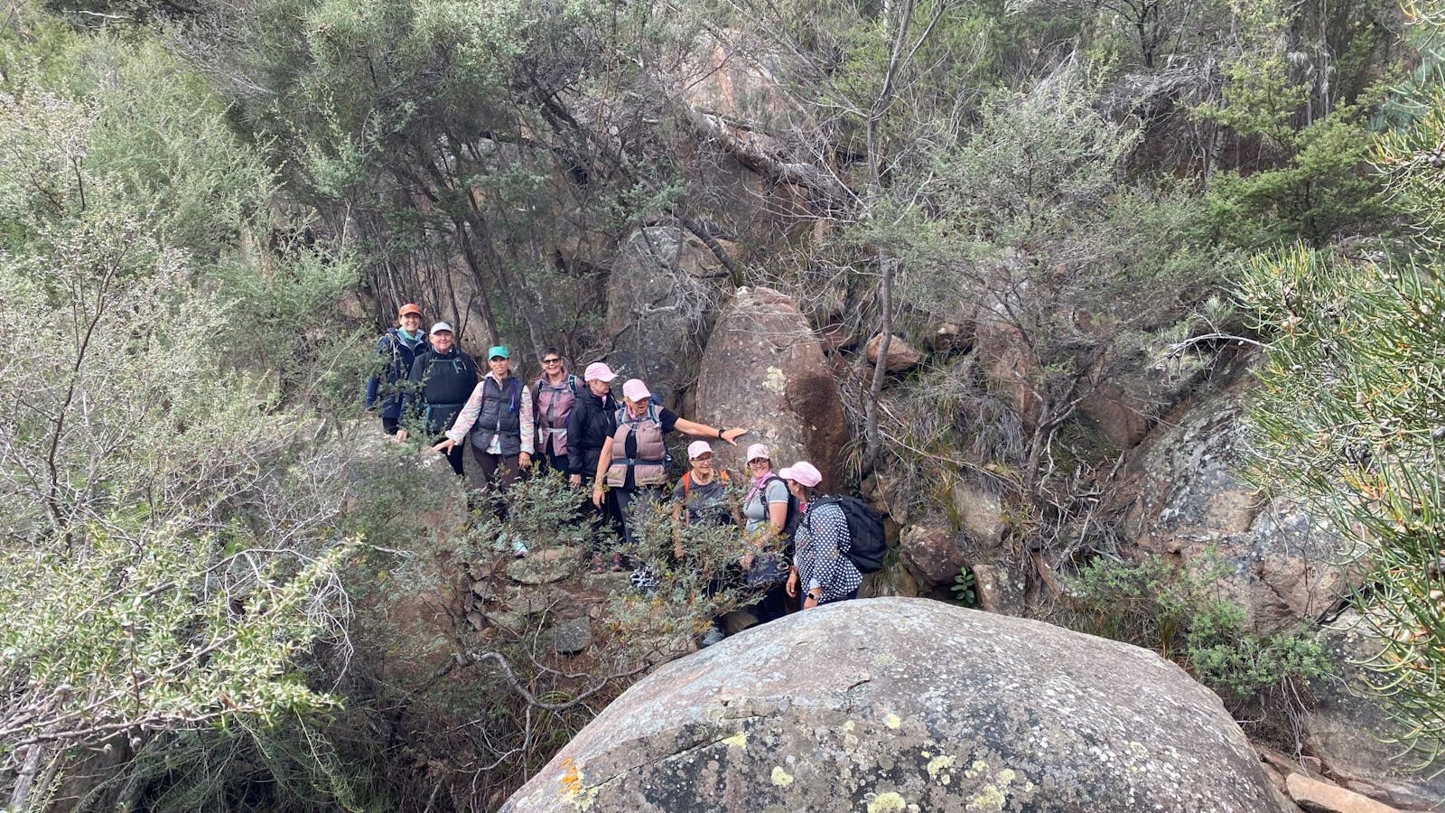 Girls hiking in scenic Tassie