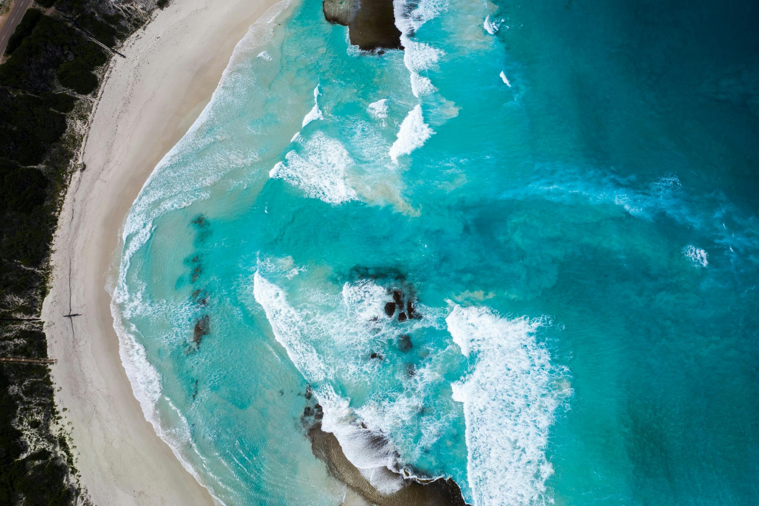 Aerial view of West Beach, near Esperance