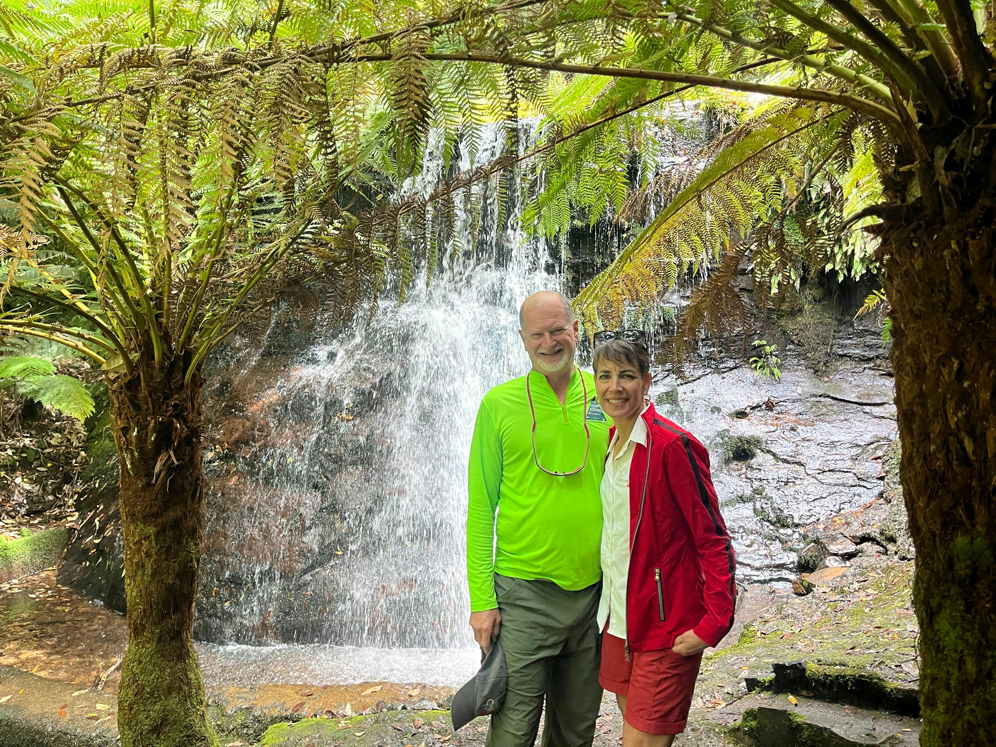Two happy guests exploring nature in Tasmania