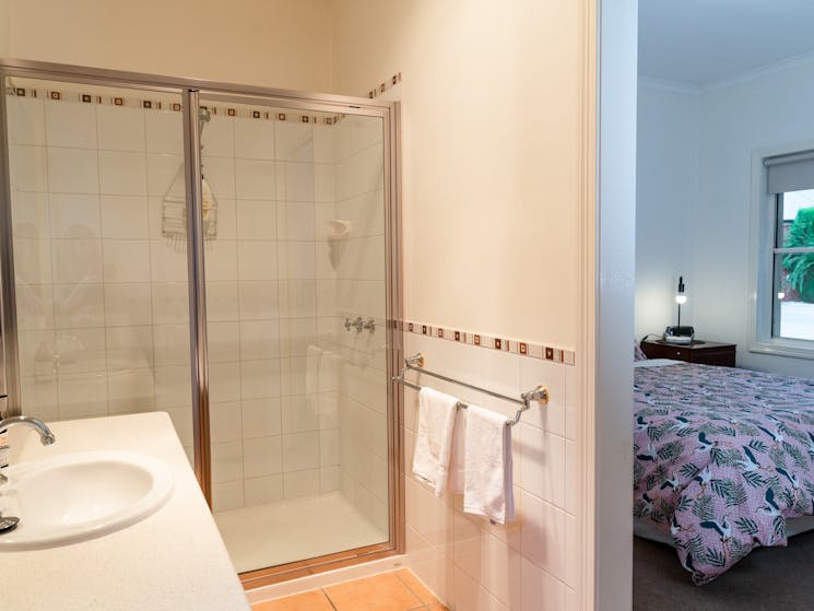 Main bedrooms have queen bed, generous size shower and ensuite