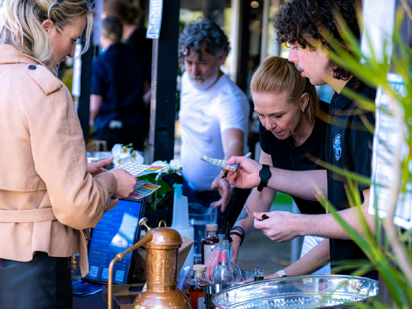 Event goers can sample a variety of products at stations at each venue