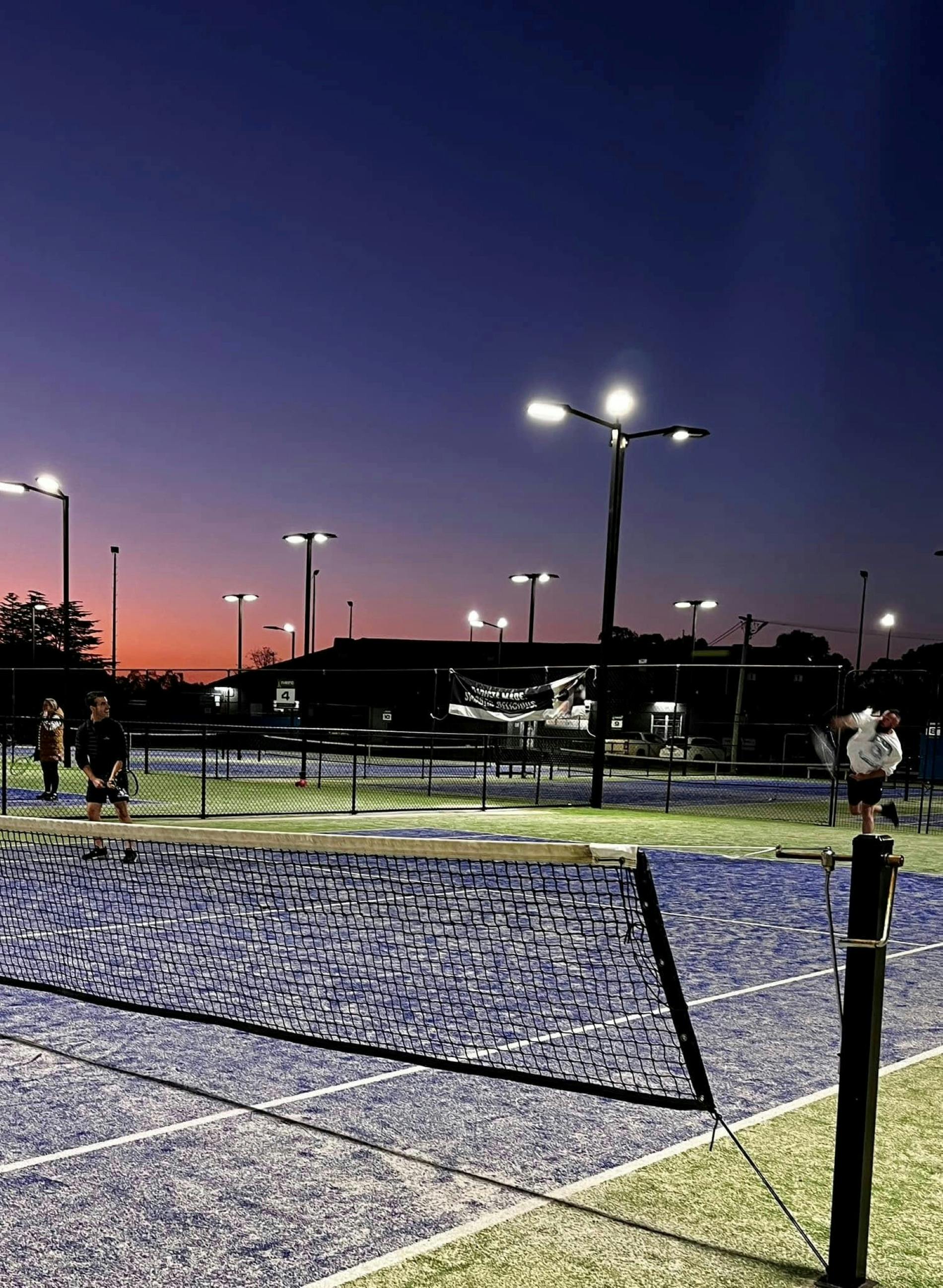 Nighttime tennis at Young Tennis Club