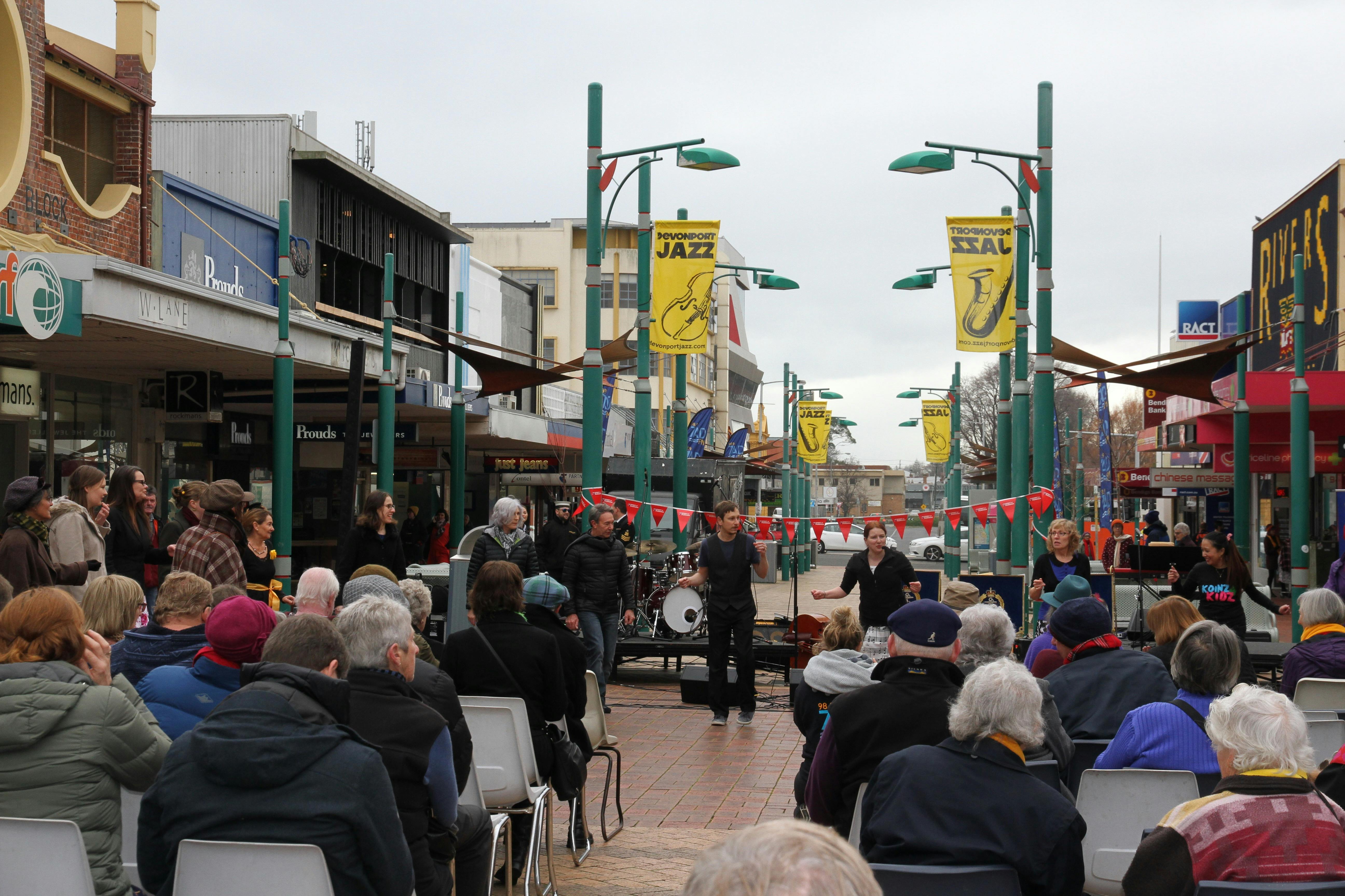 Outdoor concert in city