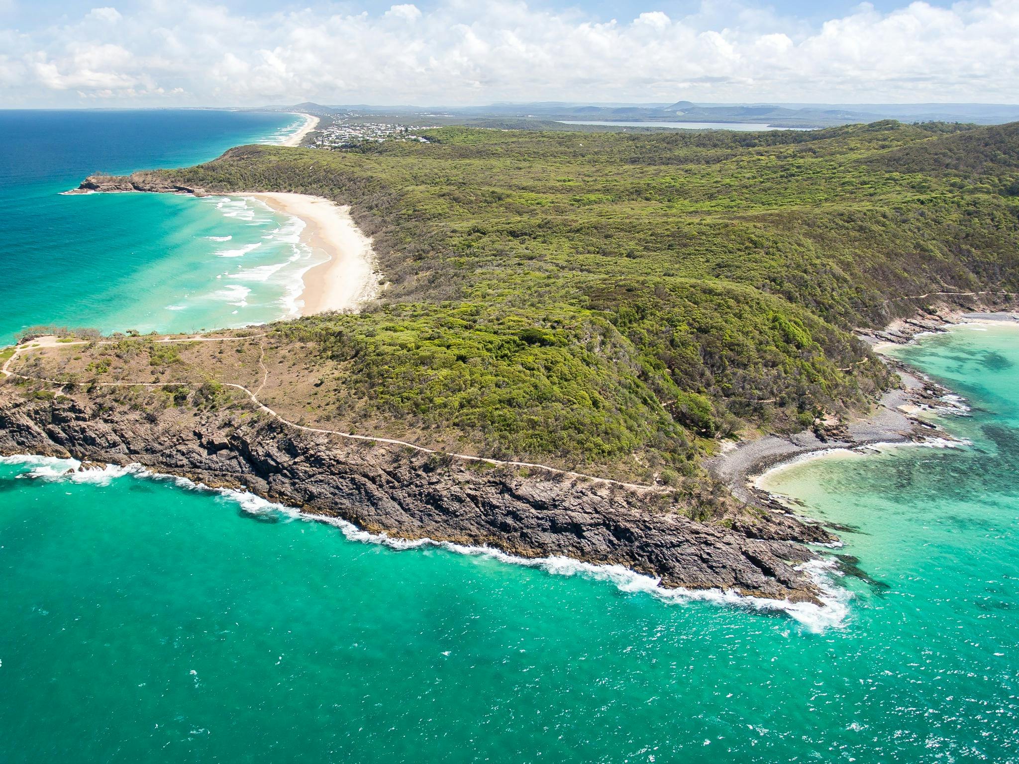 Rocky outcrop of Noosa's famous headlands and National Park