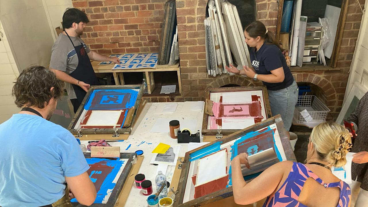 Screenprint workshop in action