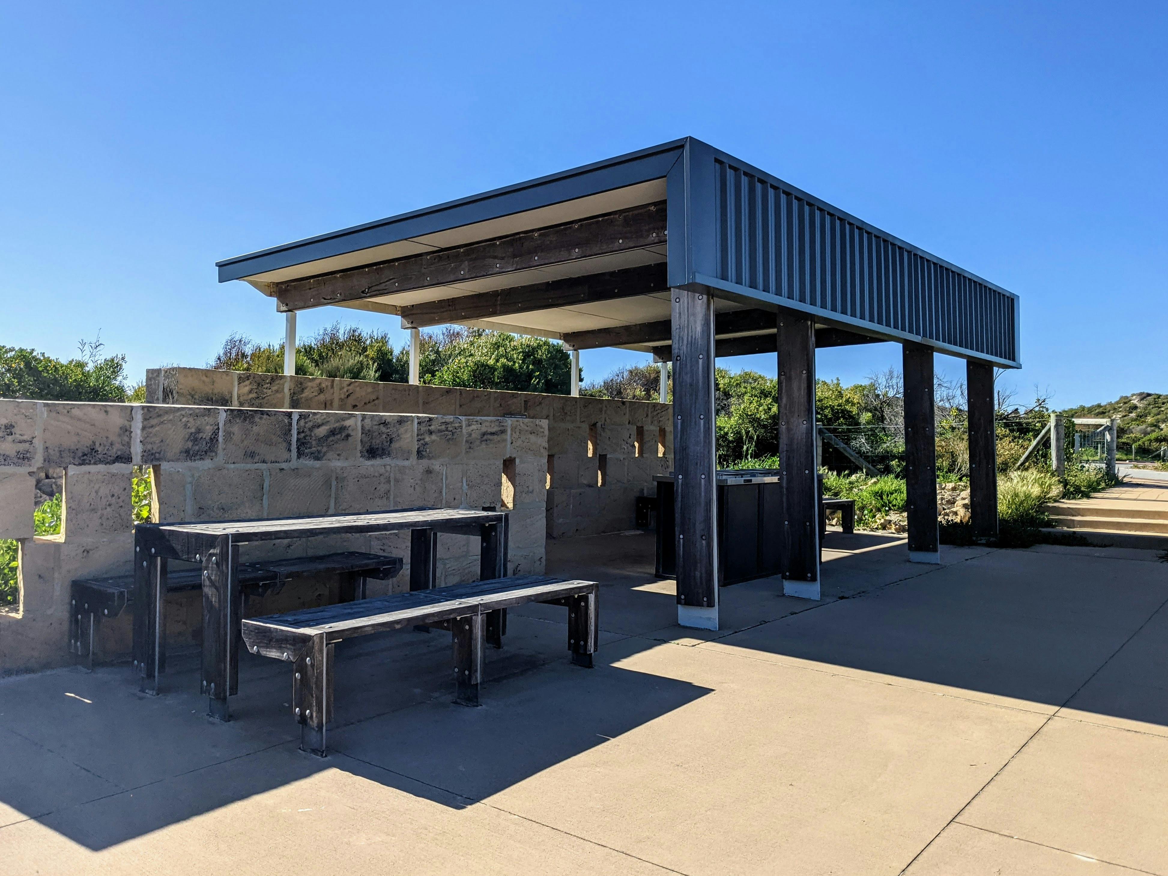 Picnic tables and shelter