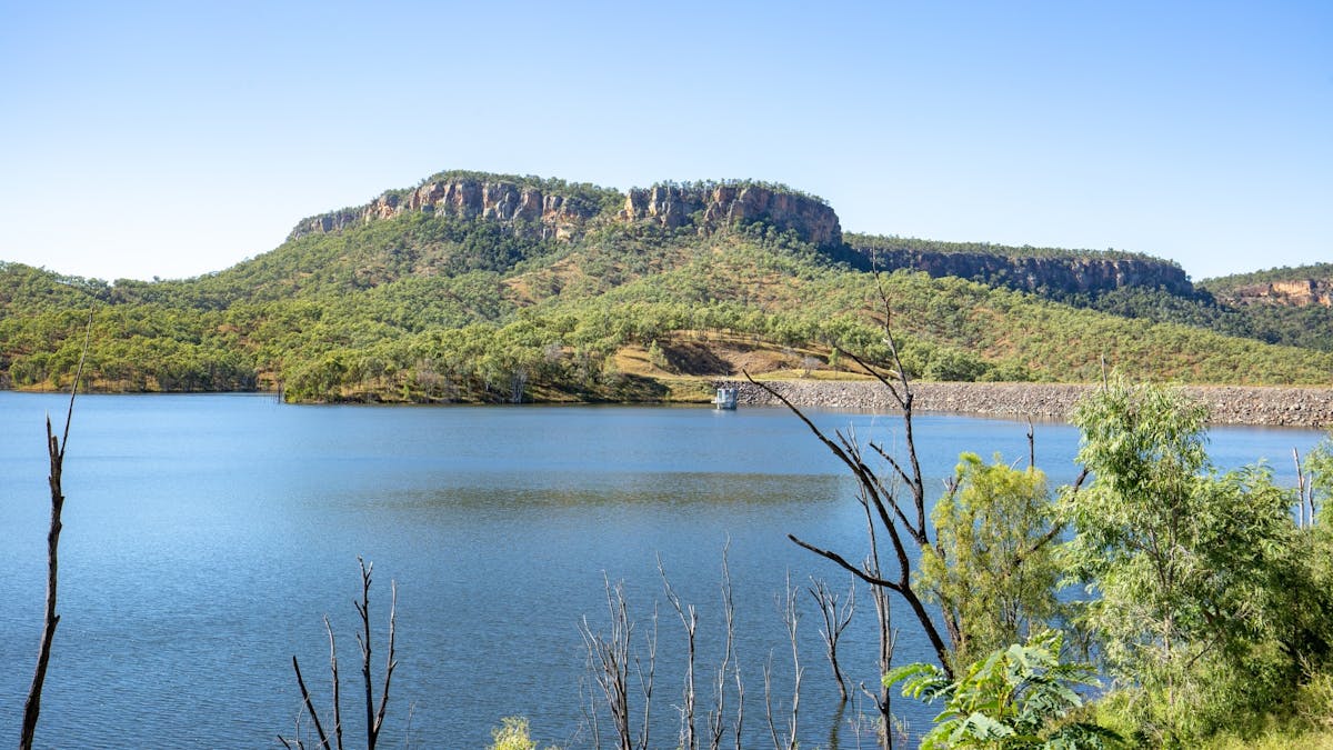 Lake Cania with mountain view in the background