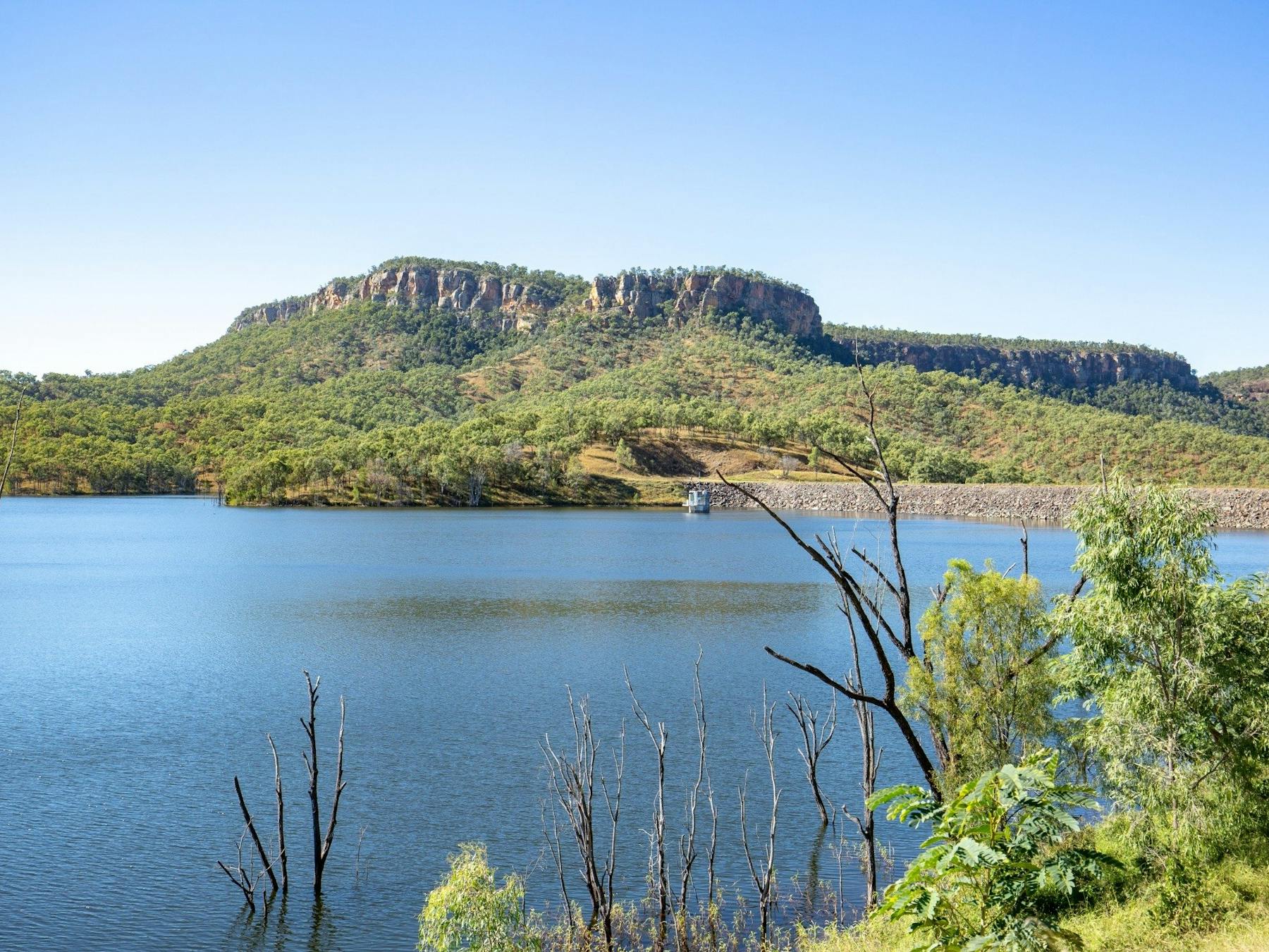 Lake Cania with mountain view in the background