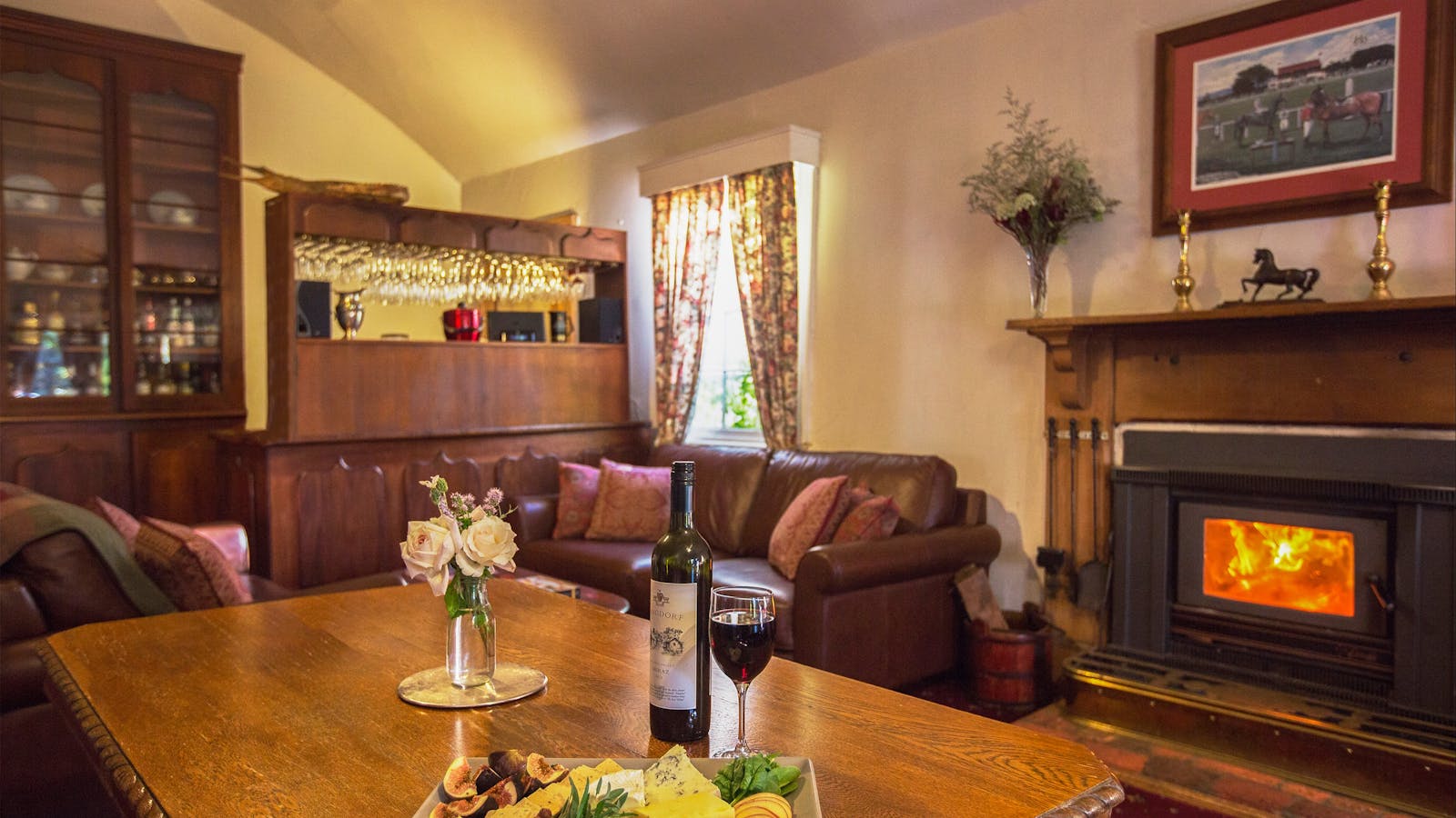 The dining room at The Racecourse Inn