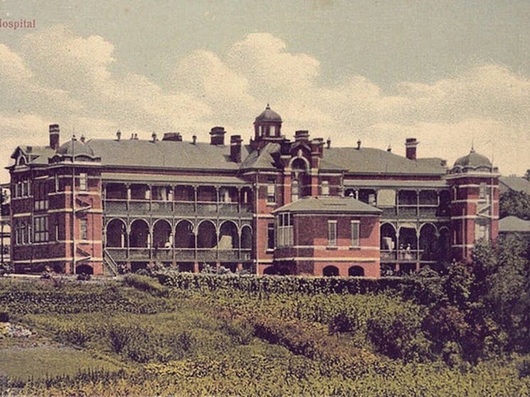 Maitland Hospital, early 20th century. The 1905 building. (Maitland City Library Collection)