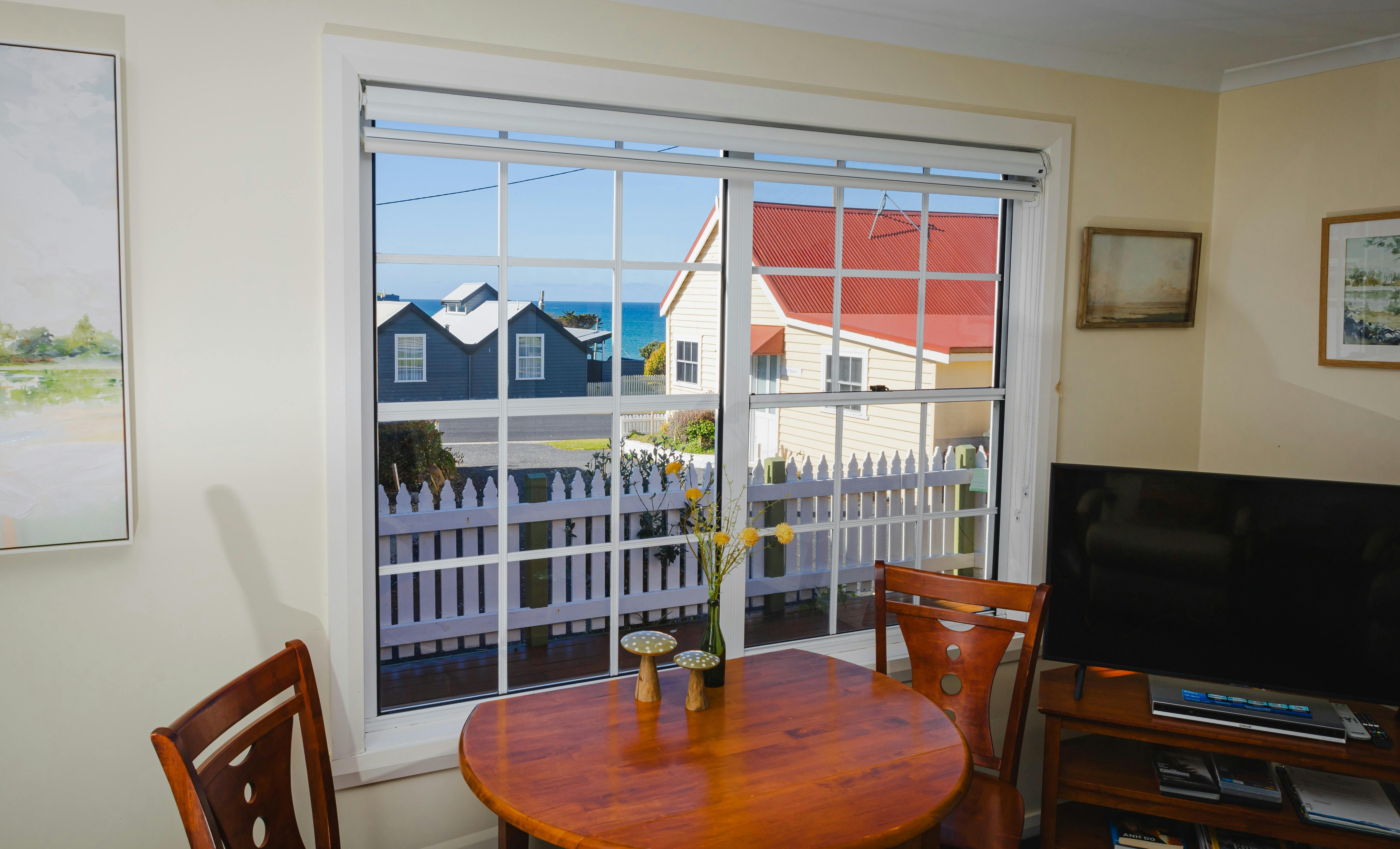 Located on Church Street, outside are all shops, beach at the end of the street