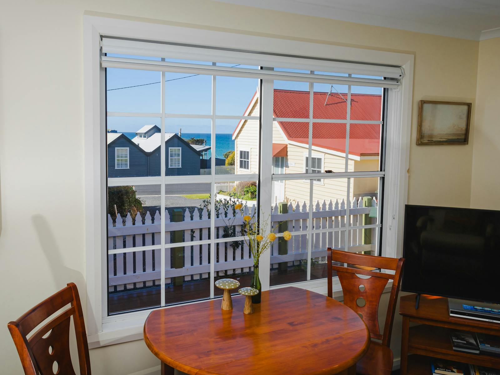 Located on Church Street, outside are all shops, beach at the end of the street