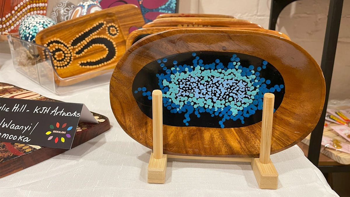 Wood painted bowl