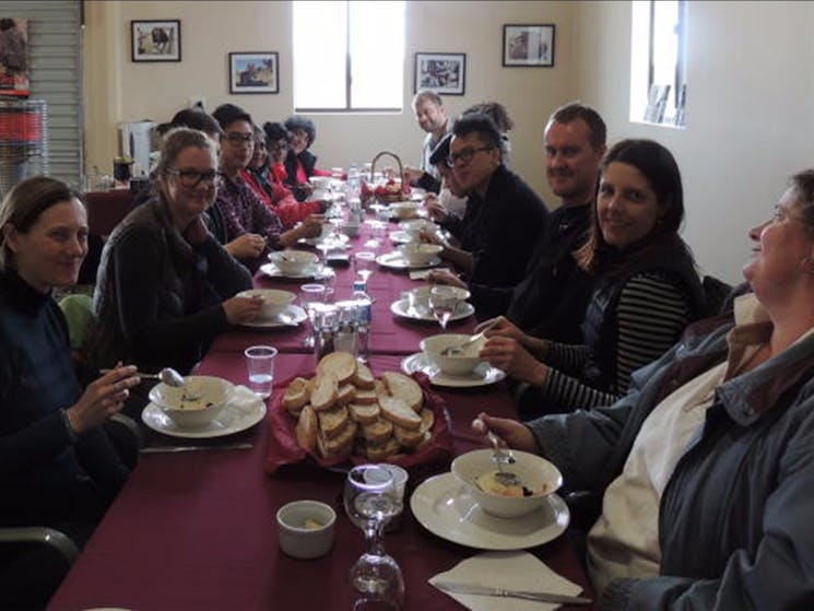 Guests enjoying a truffle luncheon