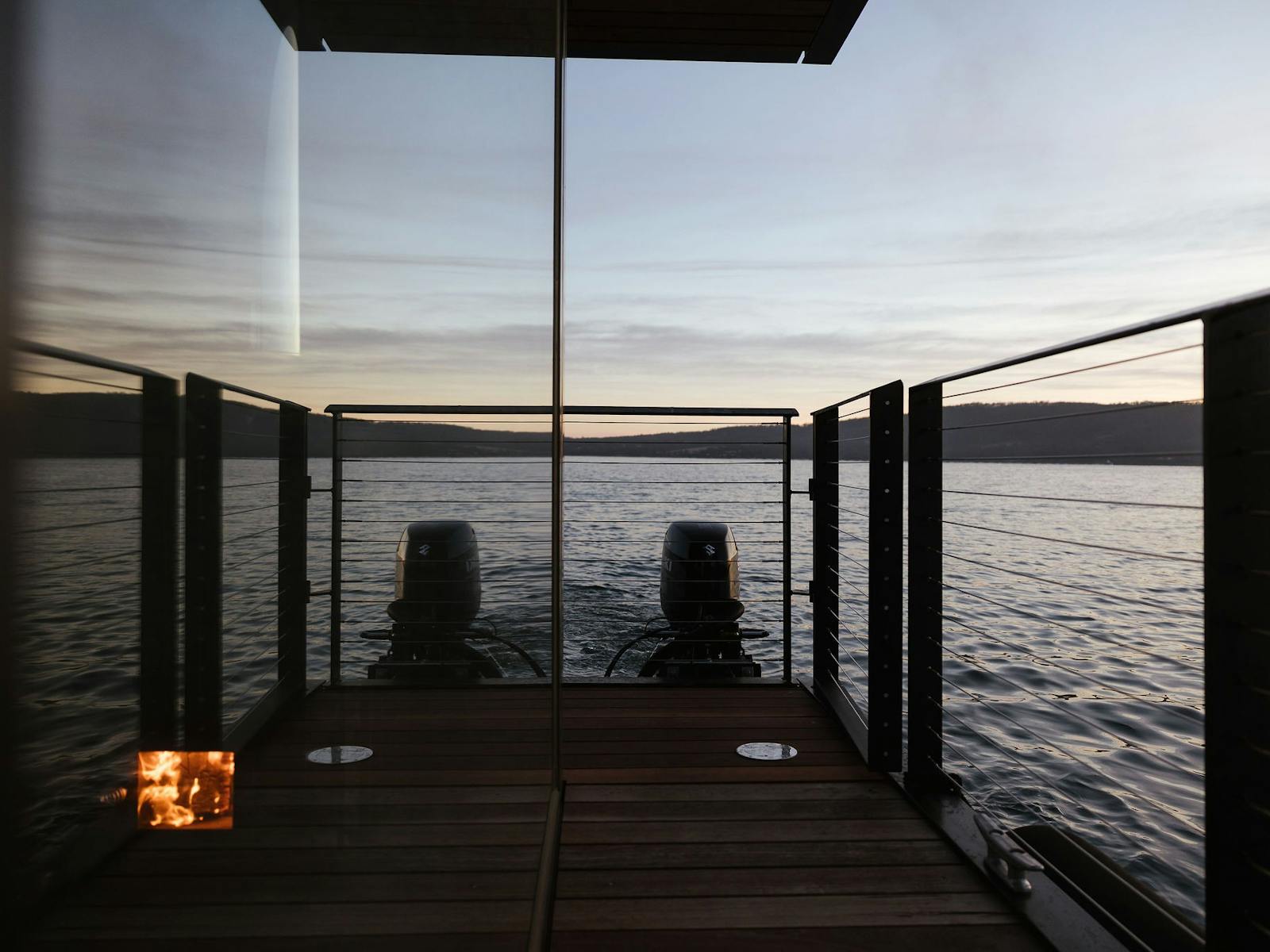 sunset on the back of the sauna boat | Kuuma