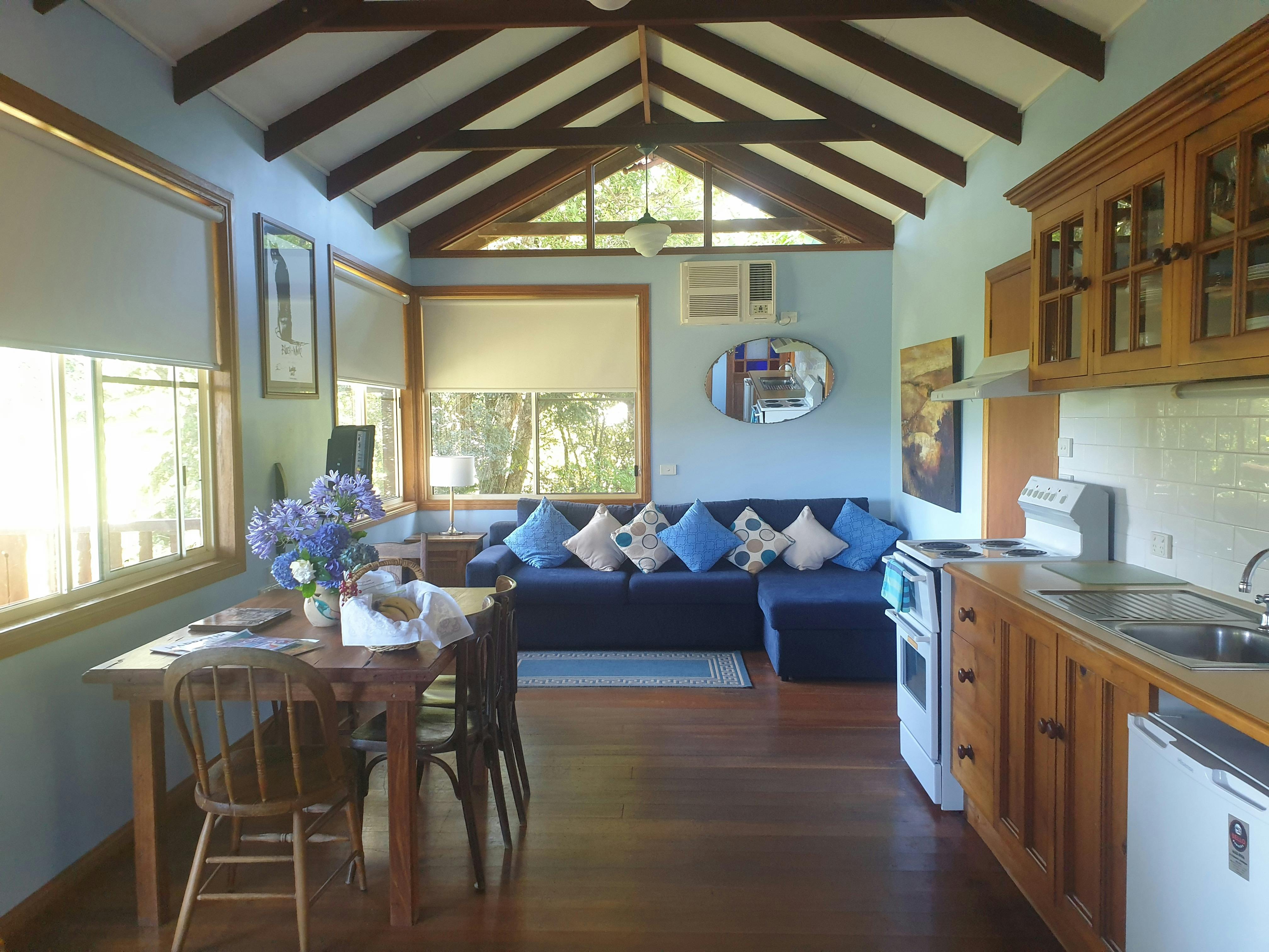 Livingroom & Kitchen in Cottage 2. Maximum 4 people.